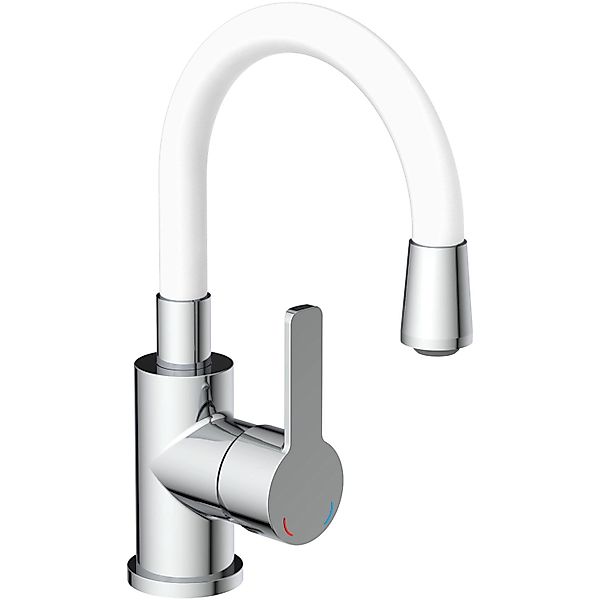 Eisl Waschtischarmatur mit Flexiblem Auslauf Flexo Chrom-Weiß günstig online kaufen