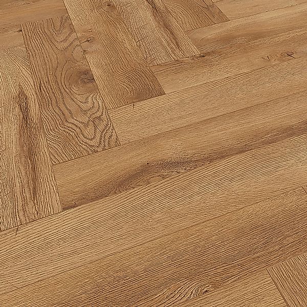 Fischgrät-Laminat Ville Almagro Oak 643 cm x 131 cm x 8 cm günstig online kaufen