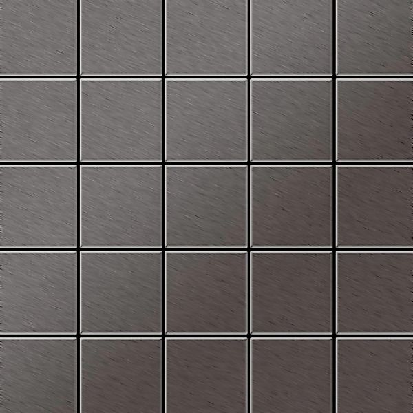 ALLOY Mosaik Fliese Massiv Metall Titan Gebürstet Dunkelgrau 1,6mm Stark Ce günstig online kaufen