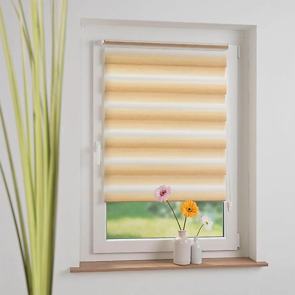 Liedeco Doppelrollo "Farbverlauf" Lichtschutz ohne Bohren günstig online kaufen