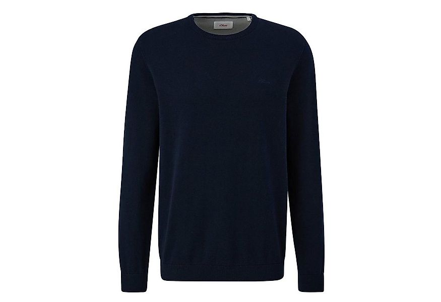 s.Oliver Rundhalspullover (1-tlg) mit gesticktem Logo, Crew-Neck (1 Stück) günstig online kaufen