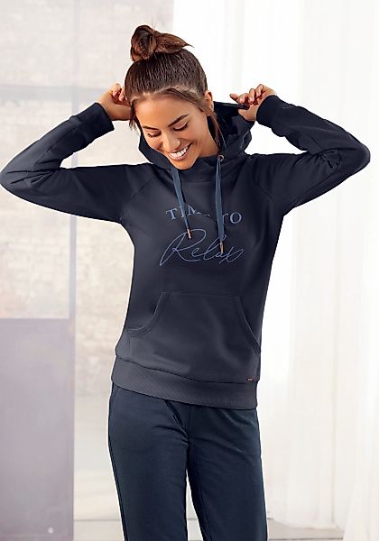 LASCANA Kapuzensweatshirt, mit Frontschriftzug, Loungewear günstig online kaufen