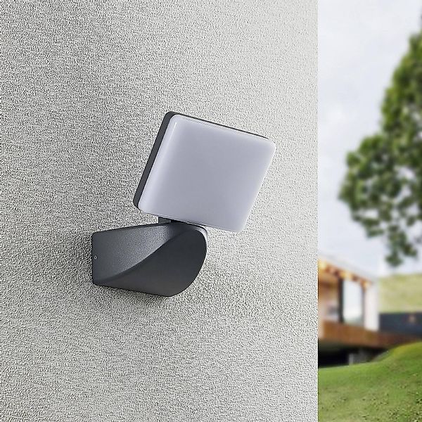 Lindby LED-Außenstrahler Melamika, anthrazit, Aluminium günstig online kaufen