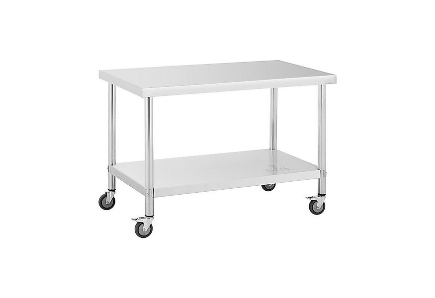 Royal Catering Arbeitstisch 70 x 120 cm Rollbarer Edelstahltisch Gastrotisc günstig online kaufen
