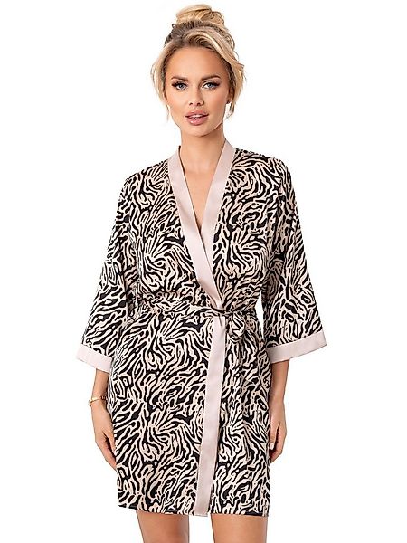 Donna Morgenmantel Kimono aus Satin, Seiden-Satin, Schalkragen, Gürtel, mit günstig online kaufen
