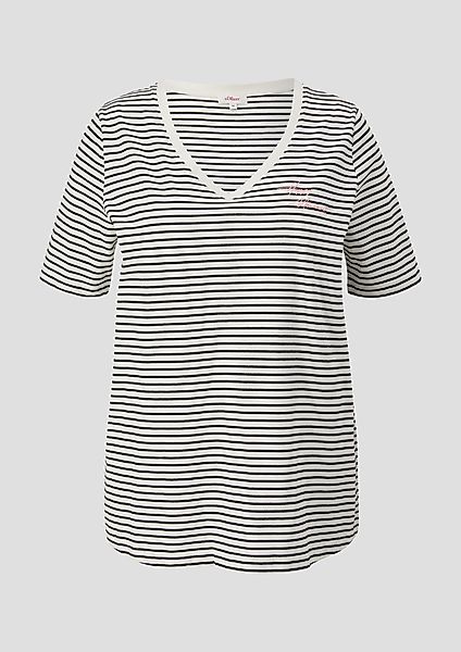 s.Oliver Kurzarmshirt Weiches T-Shirt mit V-Ausschnitt günstig online kaufen