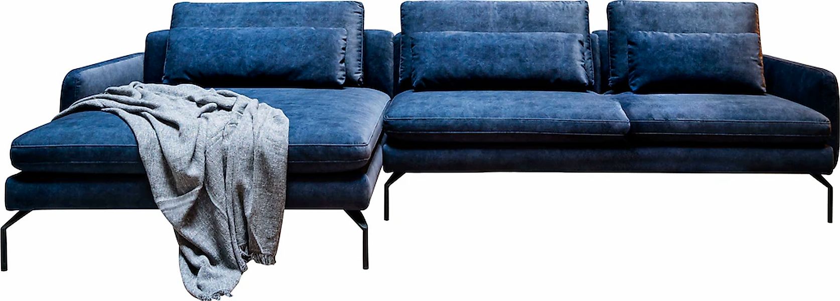 exxpo - sofa fashion Ecksofa »Komfortsofa Look, moderner Webvelours Bezug, günstig online kaufen
