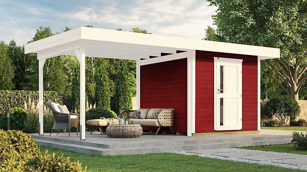 weka Gartenhaus "Designhaus 172 B", (Set), mit Anbaudach günstig online kaufen