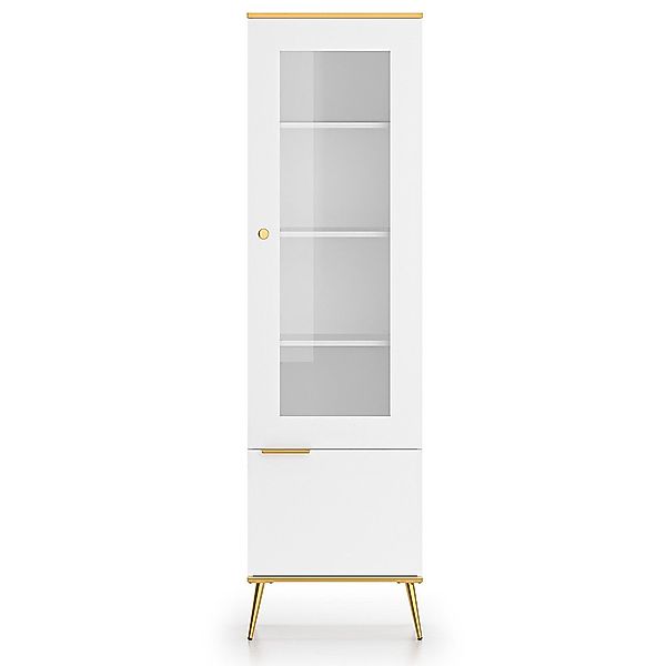 Lomadox Vitrine VLORA-131 Schrankvitrine, weiß mit günstig online kaufen