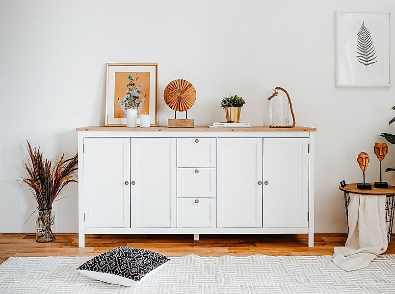 Newroom Sideboard Eireen, Wildeiche Sideboard Vintage Industrial Highboard günstig online kaufen