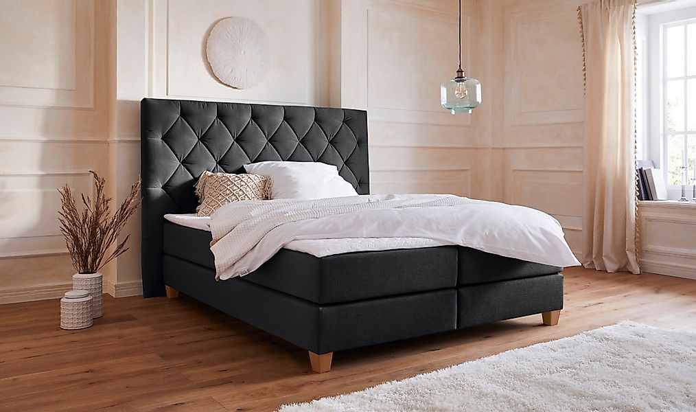 Home affaire Boxspringbett "Harmones hoch" in 3 Breiten, Härtegrad auch im günstig online kaufen