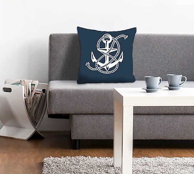 queence Dekokissen »Jessica«, Kissenhülle,Anker,Tau,Maritim,Nautisch,Strand günstig online kaufen