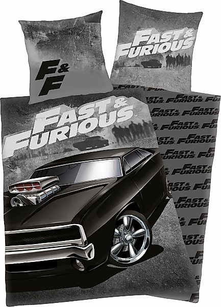Jugendbettwäsche "Fast & Furious" 2 Stk. mit coolem Motiv günstig online kaufen