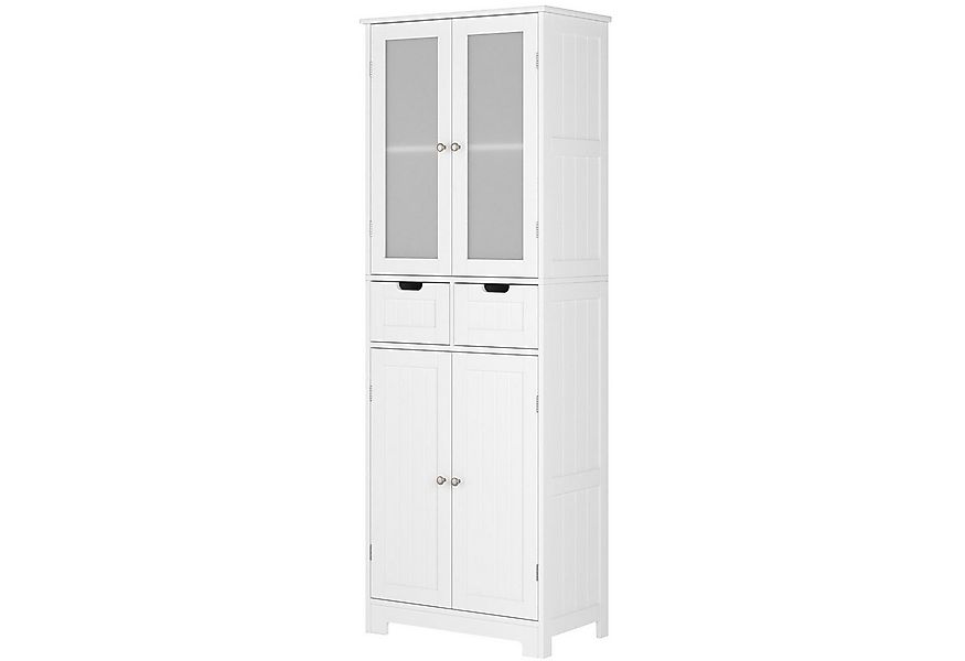 HOMECHO Hochschrank Badschrank mit 4 Türen 2 Schubladen für Küche, Bad, Wei günstig online kaufen