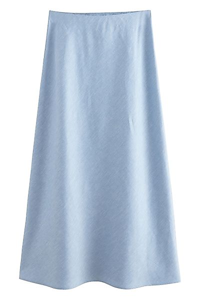 Next Midirock Strukturierter Chambray-Midirock mitn Leinenanteil günstig online kaufen