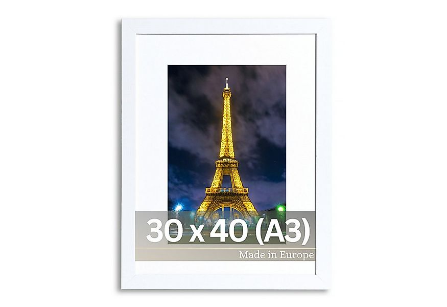 Victor (Zenith) Bilderrahmen Richter, Bilderrahmen Weiß 30x40 cm mit 20x30 günstig online kaufen