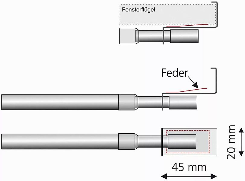 Liedeco Scheibenstange Easy-Fix, Ø 12 mm, günstig online kaufen