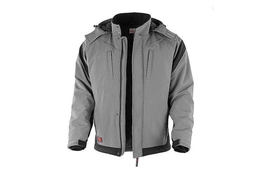 Qualitex Workwear Winterjacke Softshelljacke "PRO" grau/schwarz, Gr. S günstig online kaufen