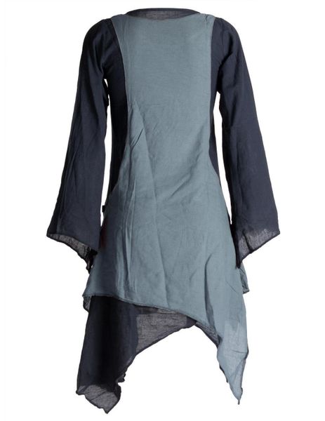 Vishes Midikleid Langärmliges Lagenlook Kleid handgewebte günstig online kaufen