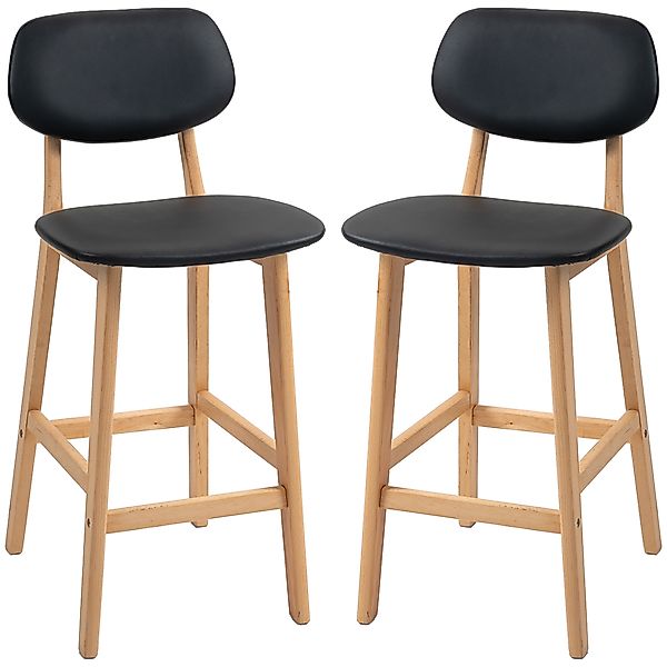HOMCOM Set mit 2 Barhockern, moderne Barhocker, Küchenhocker mit Synthetikb günstig online kaufen