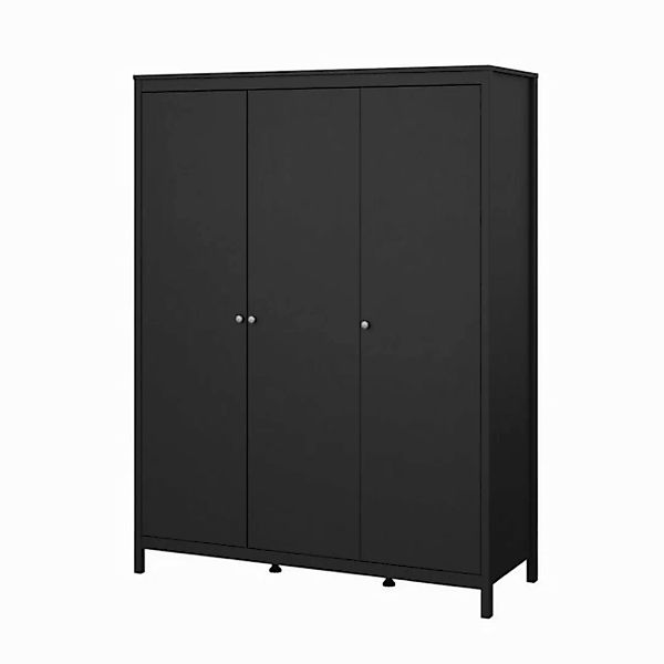 ebuy24 Kleiderschrank Madrid Kleiderschrank 3 Türen schwarz matt. günstig online kaufen