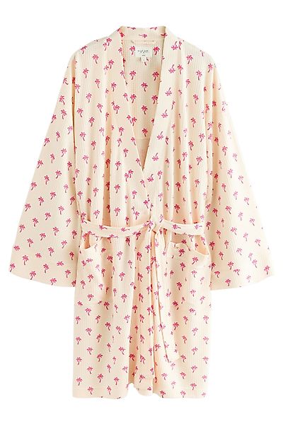 Next Damenbademantel Bademantel mit Waffelstruktur, Polyester günstig online kaufen