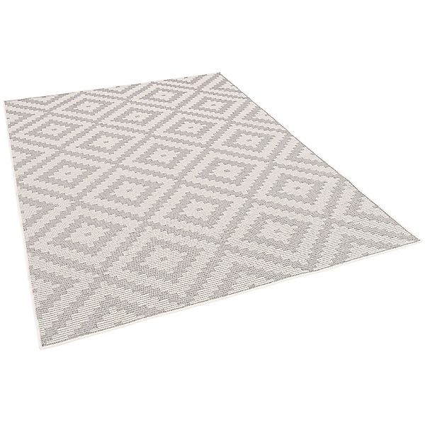 Pergamon In & Outdoor Teppich Flachgewebe Marbella Fliesenoptik Grau 200x29 günstig online kaufen
