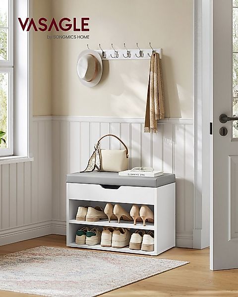 VASAGLE Schuhbank, Schuhbank, Sitzbank, Schuhregal mit gepolstertem Kissen, günstig online kaufen