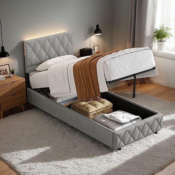 OKWISH Polsterbett Stauraumbett Funktionsbett (90x200 cm günstig online kaufen