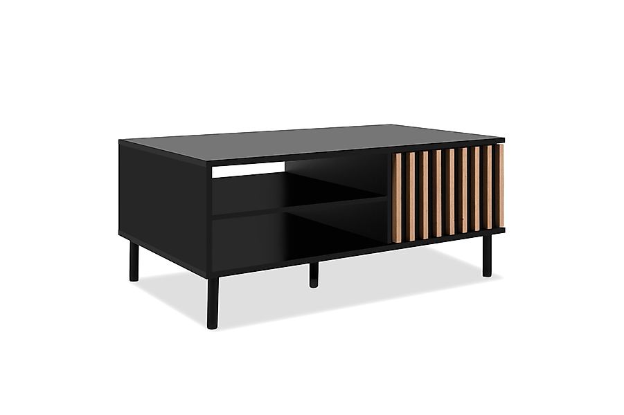 Finori Couchtisch Lamellen-Optik, schwarz / Dekor günstig online kaufen