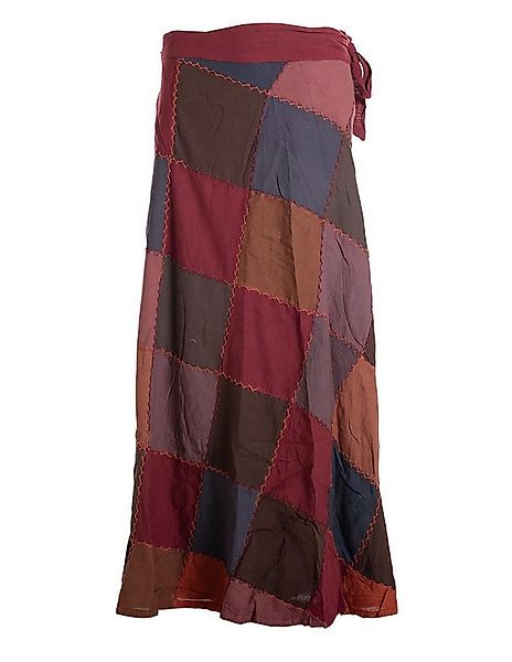 Vishes Wickelrock Langer Patchwork-Rock Wickel-Rock Wickel-Kleid Karos Ethn günstig online kaufen