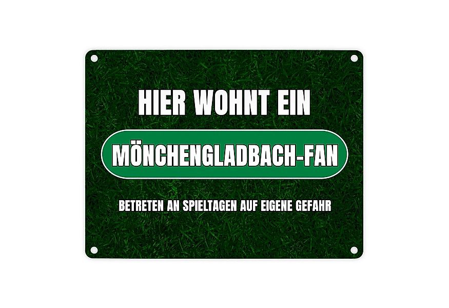 speecheese Metallschild Hier wohnt ein Mönchengladbach Fan Metallschild in günstig online kaufen