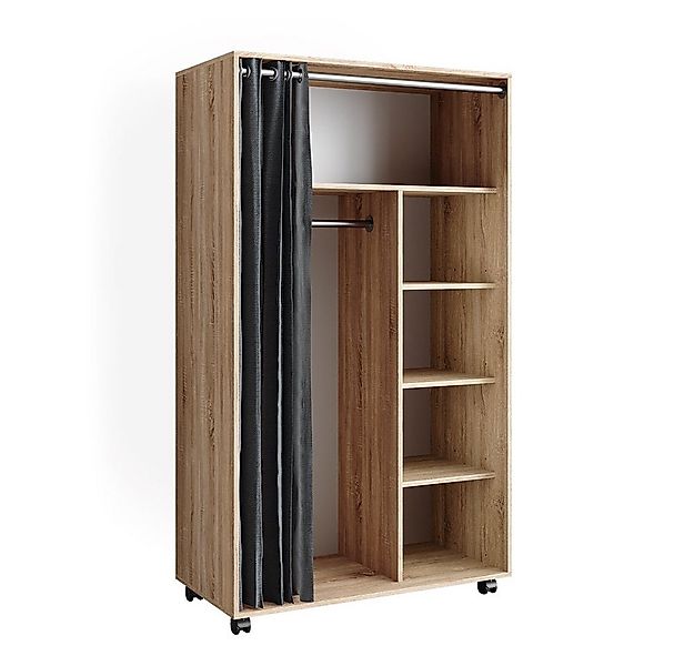 Vicco Kleiderschrank Doros, Sonoma, 100 x 168 cm offen, mit Rollen mit Klei günstig online kaufen