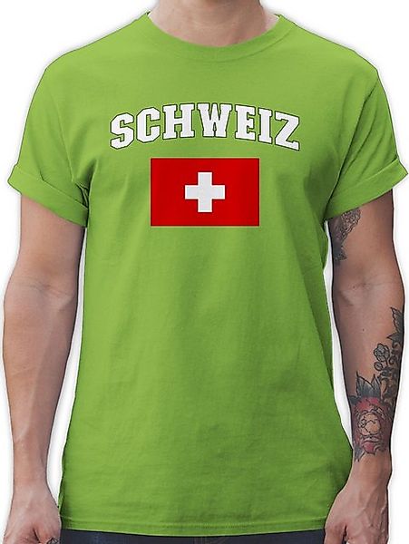 Shirtracer T-Shirt Schweiz Schriftzug mit Flagge, Switzerland 2024 Fussball günstig online kaufen