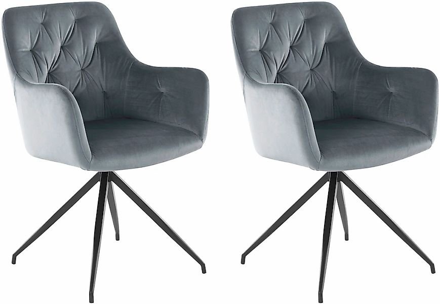 INOSIGN Esszimmerstuhl "Tina" (Set) 2 Stk.Schalenstuhl mit softem Samtvelou günstig online kaufen