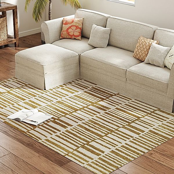 HOMCOM Teppich Wohnzimmer 200 x 140 cm Kurzflor Teppich, maschinenwaschbar, günstig online kaufen