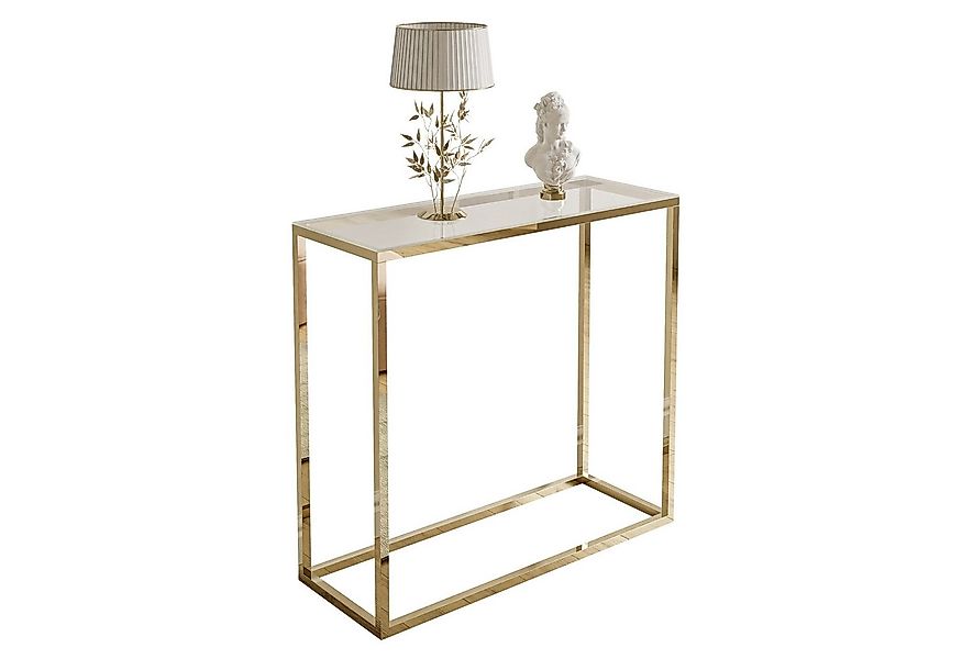 Lookway Konsolentisch MODERN GLASS mit goldfarbenem, verchromtem Gestell (1 günstig online kaufen