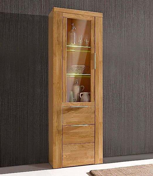 Home affaire Vitrine "ZARA75, 2 Glasboden variabel, Türen L/R, 1 Schublade, günstig online kaufen