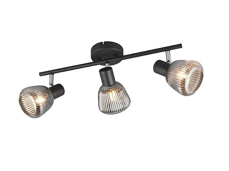 Spot 3x E14  Matt / Chrom bedampft 1 Stück Metall / Glas Schwarz günstig online kaufen