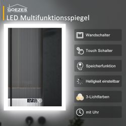 WDWRITTI Badspiegel Badezimmerspiegel mit Beleuchtung Wandspiegel günstig online kaufen