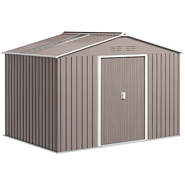 Outsunny Verzinkter Stahl Gerätehaus 4,9m² 277x195x192cm Geräteschuppen mit günstig online kaufen