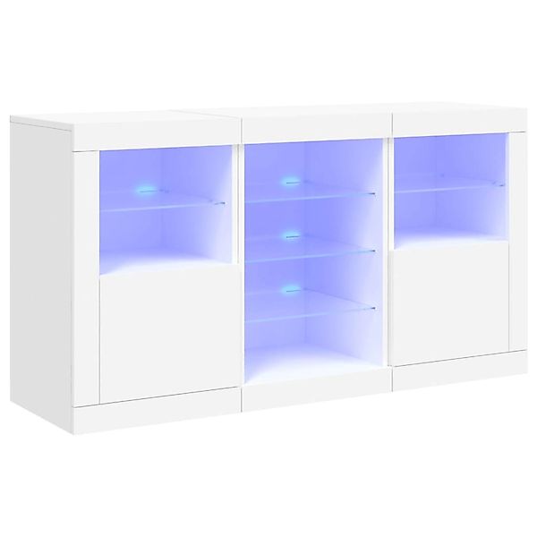 vidaXL Sideboard mit LED-Leuchten Weiß 123x37x67 cm 3209079 günstig online kaufen