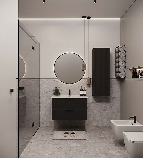 welltime Waschtisch "TIBU mit Waschbecken. 2 Schubladen. 2 Breiten (60/80cm günstig online kaufen