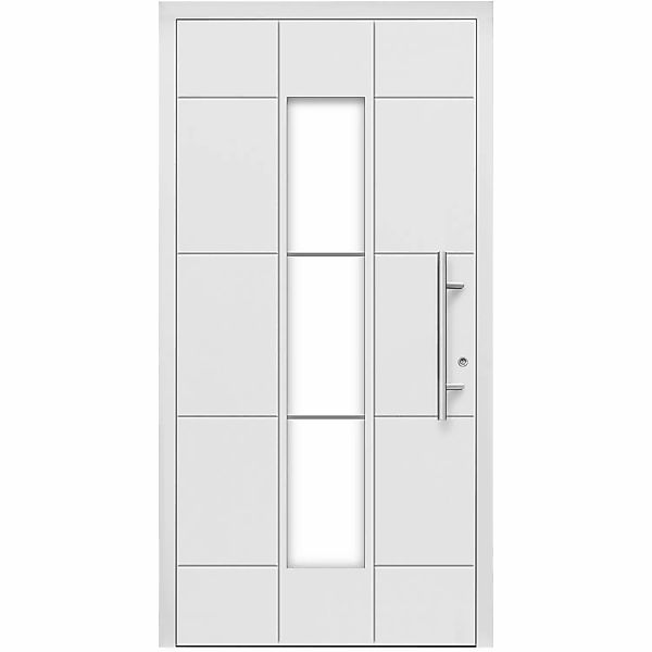 Aluminium-Haustür Moderno M350/B 110 x 210 cm Weiß Anschlag Rechts günstig online kaufen