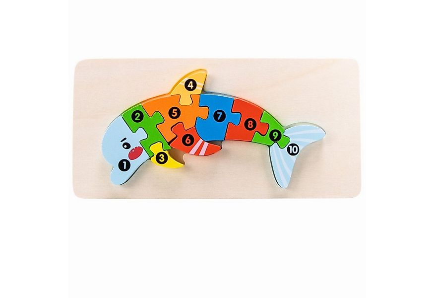 GICO Steckpuzzle Holzpuzzle Delfin mit Zahlen von 1 bis 10- 3911, Puzzletei günstig online kaufen