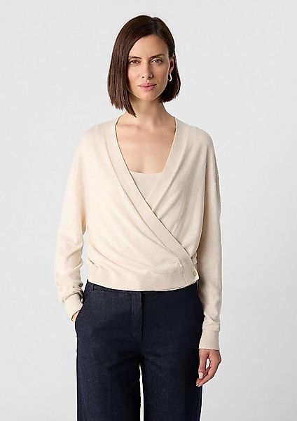 comma Cardigan Strickjacke Wickel-Cardigan aus Feinstrick günstig online kaufen