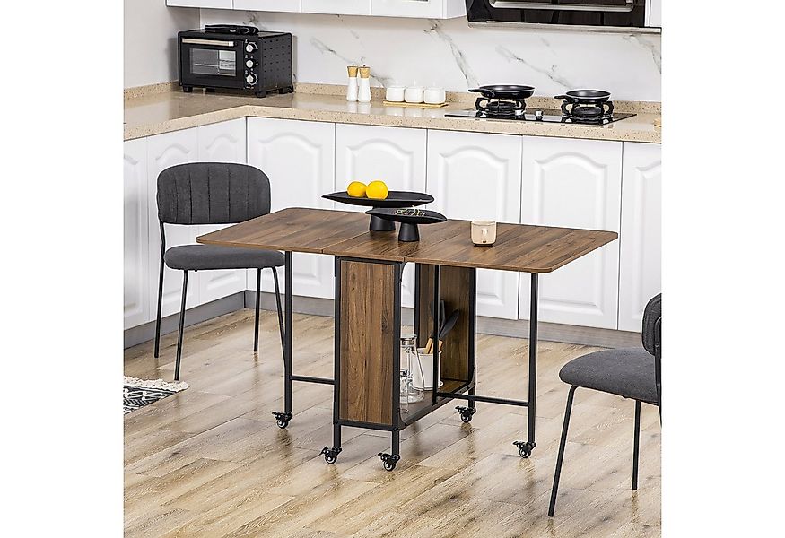 HOMCOM Klapptisch Esszimmertisch für 6 Personen, mit Ablage, für kleine Räu günstig online kaufen