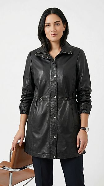 Mauritius Lederjacke "MWCharlott" Mantel mit verstellbarer Taille günstig online kaufen