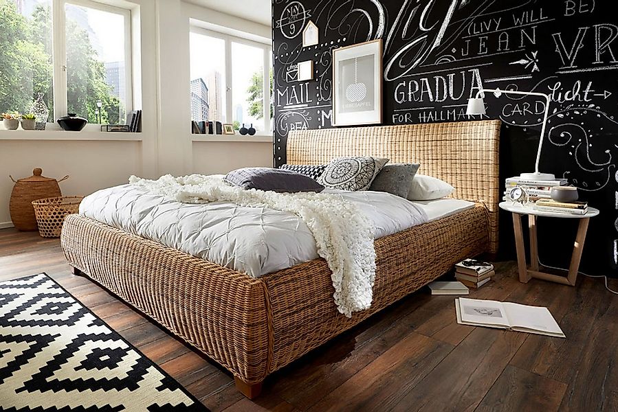 Loreno® Gästebett Ngan Ratanbett, Naturfarben, 180 x 200 cm, geflochten günstig online kaufen