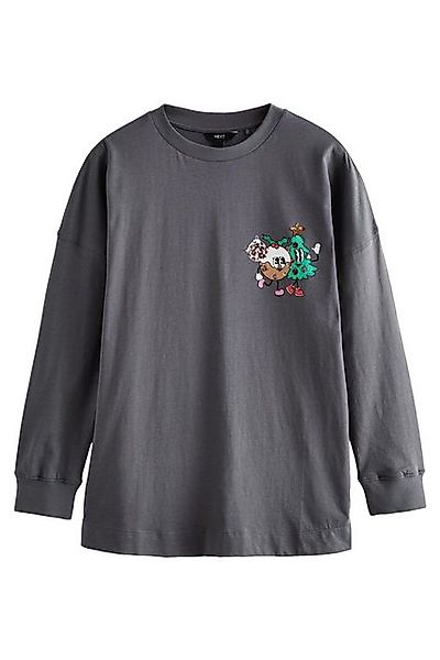 Next Langarmshirt Langarmshirt mit Grafik, Christmas Pudding (1-tlg) günstig online kaufen